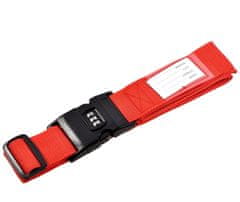 Camerazar Červený batožinový pás s kódovým zámkom, polypropylénový nylon, 200 cm