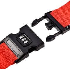 Camerazar Červený batožinový pás s kódovým zámkom, polypropylénový nylon, 200 cm