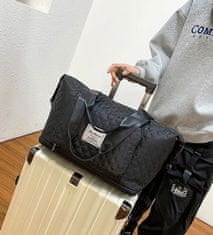 Camerazar Prešívaná cestovná taška do lietadla, čierna, nepremokavý nylon, 42x28 cm