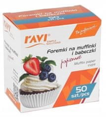 Ravi Papierové formičky na muffiny a cupcakes 50 kusov bielych