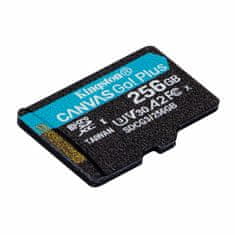 Kingston Karta Micro SD+adaptér 256GB class10 KINGSTON CANVAS GO! 170MB/s