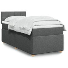 shumee Boxspring posteľ s matracom tmavosivá 100x200 cm látka