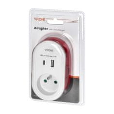 Orno Adaptér ORNO VIRONE CS-2 230V s USB-C+A nabíjačkou a káblom USB-C + Lightning 