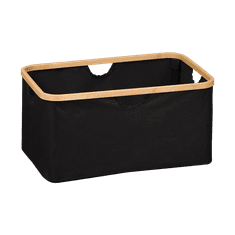 Kesper Úložný box bez veka čierny, polyester, bambus 54 x 26 x 37 cm