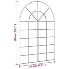 Petromila vidaXL Nástenné zrkadlo čierne 100x150 cm oblúkové železné