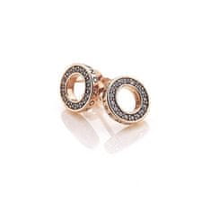 Hot Diamonds Strieborné náušnice Hot Diamonds Emozioni Saturno Rose Gold DE409