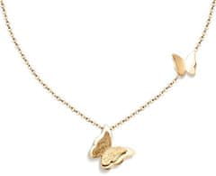 Troli Pozlátený motýlí náhrdelník Metal Butterfly KNSC-257-GOLD
