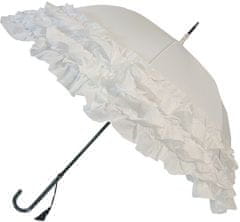 Blooming Brollies Dámsky palicový dáždnik White Triple Frill BCS3FWH