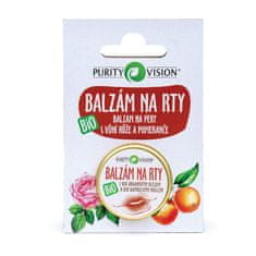 Purity Vision Ošetrujúce BIO balzam na pery s vôňou ruže a pomaranča 12 ml