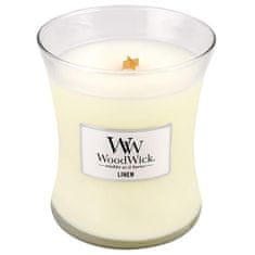 Woodwick Vonná sviečka váza Linen 275 g