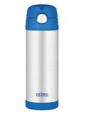 Thermos FUNtainer Detská termoska so slamkou - modrá 470 ml