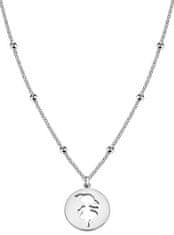 La Petite Story Oceľový náhrdelník s guličkami Dievčatko LPS10AQL01