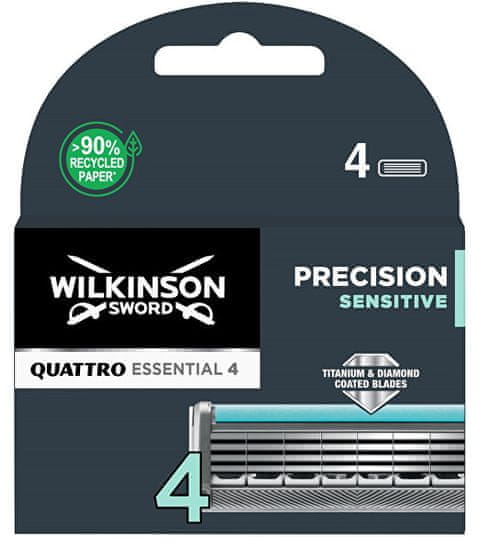 Wilkinson Sword Náhradná hlavica Quattro Essential Precision Sensitiv e 4 ks