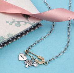 La Petite Story Oceľový náhrdelník s príveskami Family LPS10ASF01