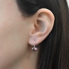 Evolution Group Strieborné srdiečkové náušnice s kryštálmi Swarovski 31299.3 Rose