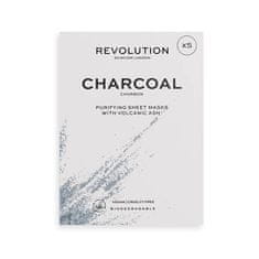 Revolution Skincare Sada pleťových masiek s čiernym uhlím biodegradable (Purifying Charcoal Sheet Mask)