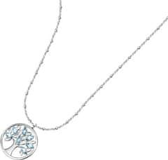 Morellato Pôvabný oceľový náhrdelník s modrými kryštálmi Strom života Vita SAUD01