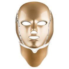 Ošetrujúci LED maska na tvár a krk zlatá (LED Mask + Neck 7 Color s Gold )