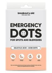 Breakout + aid Náplasti na akné s kyselinou salicylovou Emergency Dots 72 ks