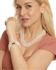 JwL Luxury Pearls Trojradový náramok z pravých bielych perál JL0668