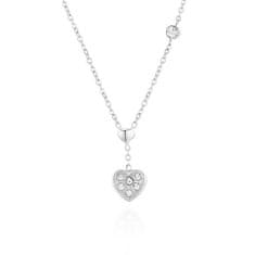 Troli Romantický oceľový náhrdelník s kryštálmi VSN028S