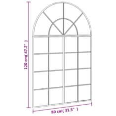 Petromila vidaXL Nástenné zrkadlo čierne 80x120 cm oblúkové železné