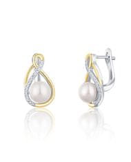 JwL Luxury Pearls Elegantné bicolor náušnice s pravými perlami JL0721