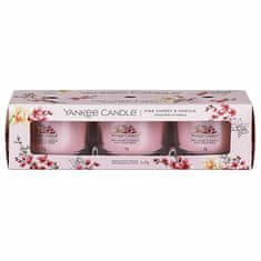 Yankee Candle Súprava votívnych sviečok v skle Pink Cherry & Vanilla 3 x 37 g