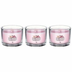 Yankee Candle Súprava votívnych sviečok v skle Pink Cherry & Vanilla 3 x 37 g