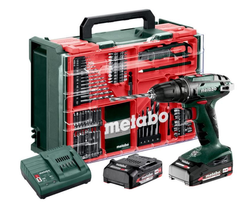 Metabo Aku šroubovák BS 18 Set 74-dílná MD (602207710)