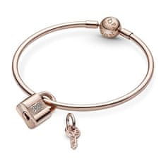 Pandora Hravé bronzové prívesky Visiaci zámok a kľúč Rose 780088C01