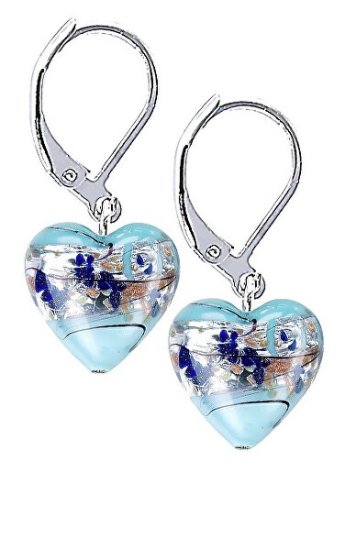 Lampglas Pôvabné náušnice Ice Heart s rýdzim striebrom v perlách Lampglas ELH29