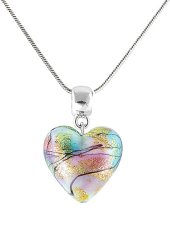 Lampglas Dúhový náhrdelník Rainbow Fairy s 24-karátovým zlatom v perle Lampglas NLH28
