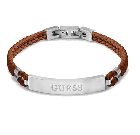 Guess Hnedý kožený náramok Malibu JUMB01346JWSTBWT/U