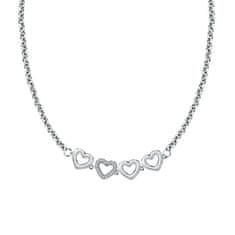 Morellato Pôvabný oceľový náhrdelník so srdiečkami Bagliori SAVO30