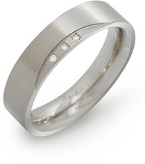 Boccia Titanium Titánový snubný prsteň s diamantmi 0138-02 (Obvod 58 mm)