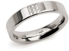 Boccia Titanium Titánový prsteň s diamantmi 0121-02 (Obvod 58 mm)