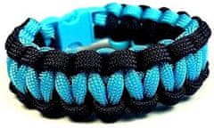 Cordell Paracord náramok Solomon Čierna-Modrá (Rozmer M (18 - 19 cm))