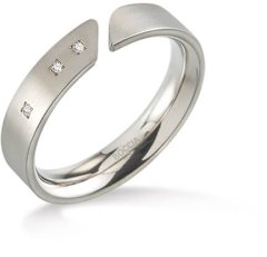 Boccia Titanium Titánový prsteň s diamantmi 0140-02 (Obvod 56 mm)
