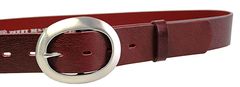 Penny Belts Dámsky kožený opasok 11895 Tmavo Červený (Dĺžka opasku 115 cm)