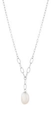 Preciosa Nežný strieborný náhrdelník s pravou perlou Pearl Heart 5356 01