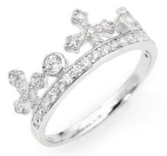 Amen Originálne strieborný prsteň so zirkónmi Crowns AC1 (Obvod 52 mm)