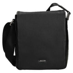 Lagen Pánska kožená crossbody taška 15016 - Blk