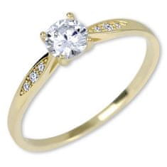 Brilio Zlatý zásnubný prsteň s kryštálmi 229 001 00809 (Obvod 58 mm)