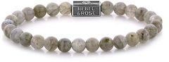 Rebel & Rose Strieborný obrúbený náramok Labradorite Shield RR-6S005-S (Rozmer 15 cm - XS)