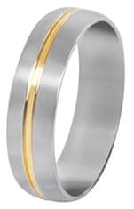 Troli Oceľový prsteň so zlatým prúžkom (Obvod 49 mm)