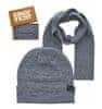 Jack&Jones Pánska sada - čiapka a šál JACJOLLY 12163827 Grey Melange