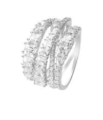 Swarovski Trblietavý trojradový prsteň Twist 584656 (Obvod 55 mm)