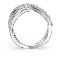 Swarovski Trblietavý dvojitý prsteň TWIST 5572716 (Obvod 55 mm)