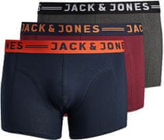 Jack&Jones Plus 3 PACK - pánske boxerky JACLICHFIELD 12147592 Burgundy (Veľkosť XXL)